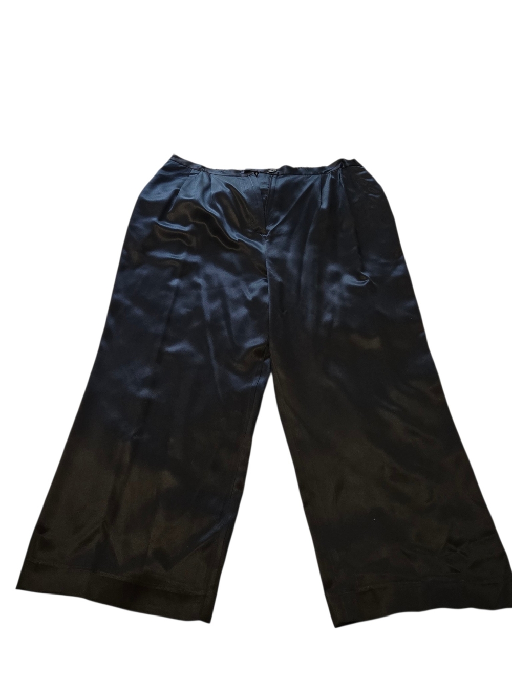 Vintage Silk Straight Wide-Leg Palazzo Pants Y2K Minimalist Old Money Capsule XL - Picture 6 of 6
